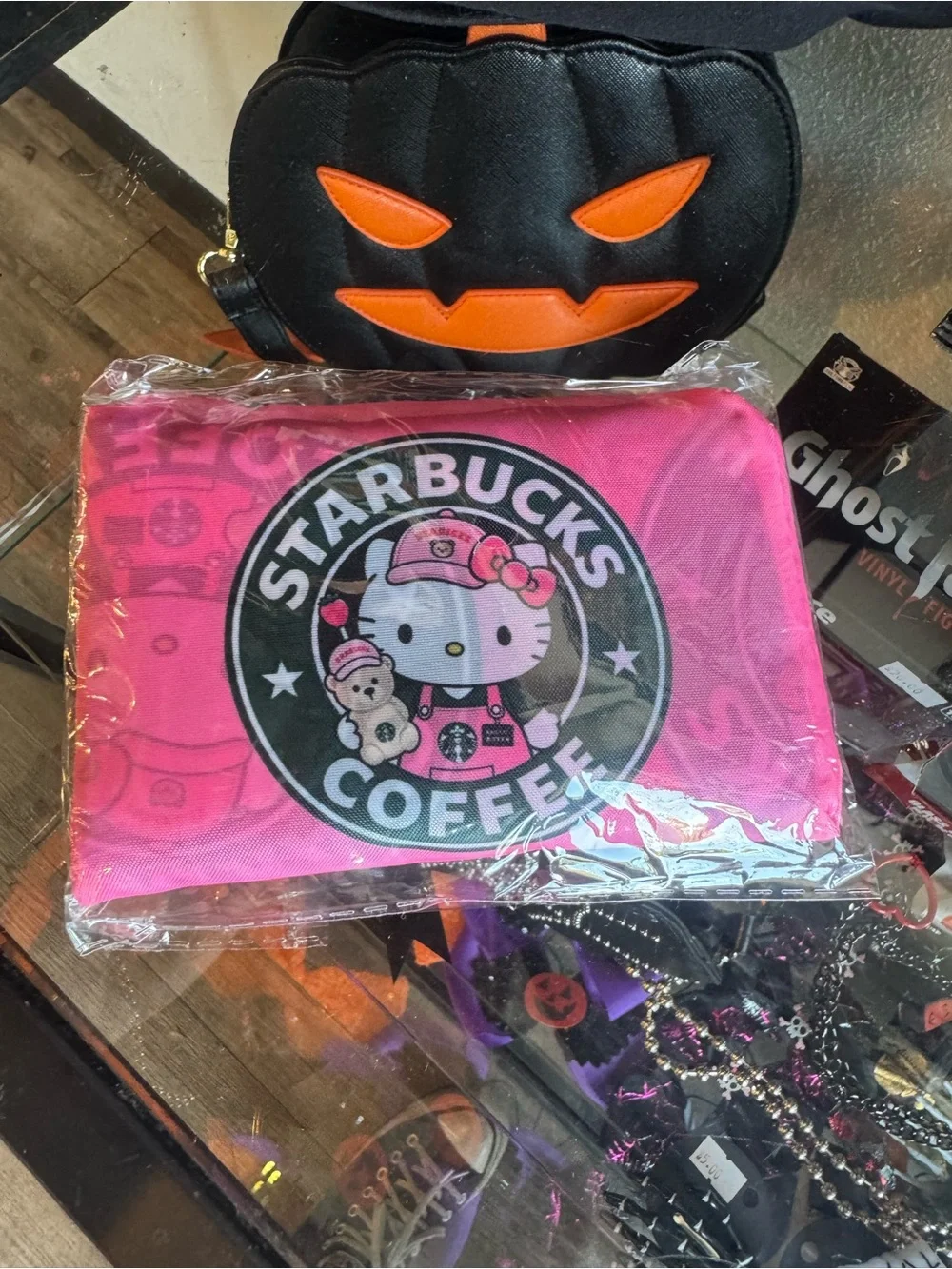 Foldable tote shopping bag !!hello kitty Starbucks